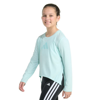 adidas Big Kid Girls Crew Neck Long Sleeve Regular Fit Graphic T-Shirt