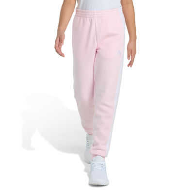 adidas Big Girls Mid Rise Cuffed Fleece Jogger Pant