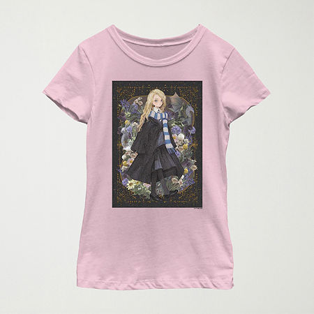 Little & Big Kid Girls Crew Neck Short Sleeve Regular Fit Harry Potter Graphic T-Shirt, X-large, Pink