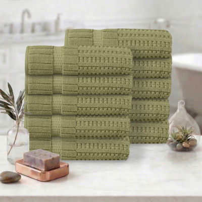Home Weavers Inc Willow Collection 100% Cotton Zero Twist 10-pc. Quick Dry Bath Towel Set
