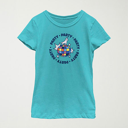 Big Kid Girls Round Neck Short Sleeve Regular Fit Fortnite Graphic T-Shirt, Medium, Blue