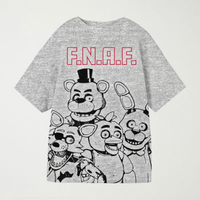 Little & Big Kid Boys Crew Neck Short Sleeve Oversized Five Nights at Freddys Graphic T-Shirt