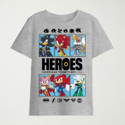 Little & Big Kid Boys Crew Neck Short Sleeve Regular Fit Sonic the Hedgehog Graphic T-Shirt
