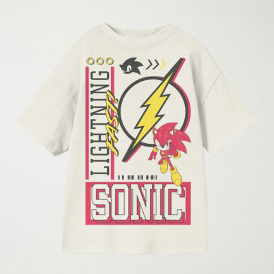 Little & Big Kid Boys Crew Neck Short Sleeve Oversized Sonic the Hedgehog Graphic T-Shirt
