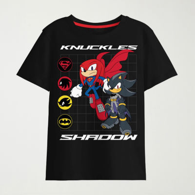 Knuckles Shadow Little & Big Kid Boys Crew Neck Short Sleeve Regular Fit Sonic the Hedgehog Graphic T-Shirt