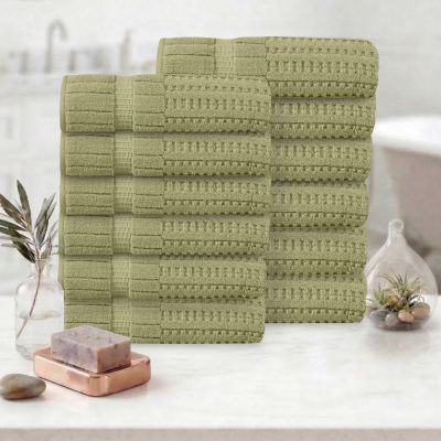 Home Weavers Inc Willow Collection 100% Cotton Zero Twist 12-pc. Quick Dry Bath Towel Set