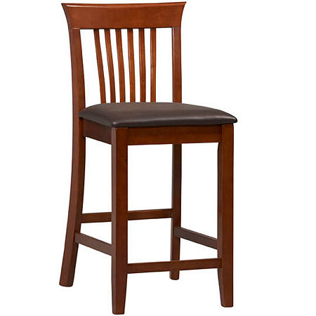 Wright Upholstered Barstool With Mission Back, One Size, Dark Cherry