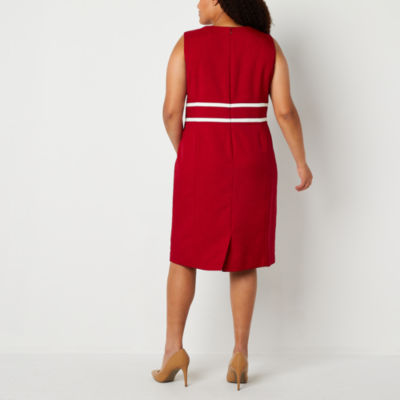 Black Label by Evan-Picone Womens Plus Sleeveless Sheath Dress
