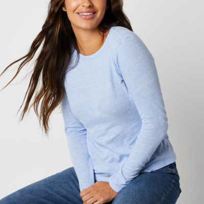 a.n.a Womens Crew Neck Long Sleeve T-Shirt