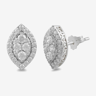 (G / I1) 1 CT. T.W. Lab Grown White Diamond 10K or 14K Gold 13mm Marquise Stud Earrings