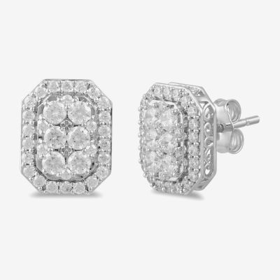 (G / I1) 1 CT. T.W. Lab Grown White Diamond 10K Gold 11.3mm Stud Earrings