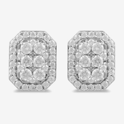 (G / I1) 1 CT. T.W. Lab Grown White Diamond 10K Gold 11.3mm Stud Earrings