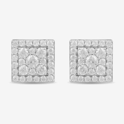 (G / I1) 1 CT. T.W. Lab Grown White Diamond 10K Gold 9.2mm Stud Earrings