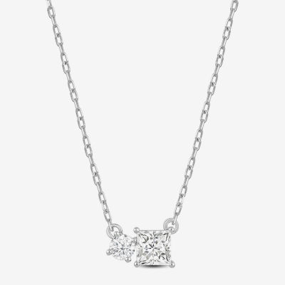 F / Si2) Womens 1/ CT. T.W. Lab Grown White Diamond 10K Gold Pendant Necklace