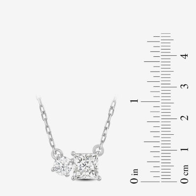 F / Si2) Womens 1/ CT. T.W. Lab Grown White Diamond 10K Gold Pendant Necklace