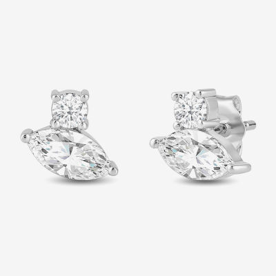 (F / Si2) 1 CT. T.W. Lab Grown White Diamond 10K or 14K Gold 6.8mm Stud Earrings