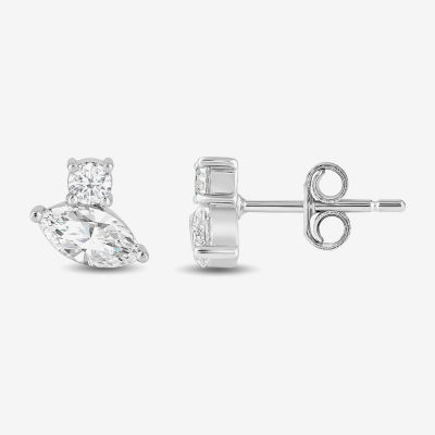 (F / Si2) 1 CT. T.W. Lab Grown White Diamond 10K Gold 6.8mm Stud Earrings