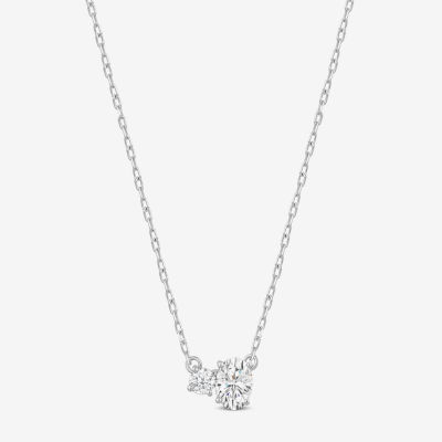 F / Si2) Womens 1/ CT. T.W. Lab Grown White Diamond 10K Gold Pendant Necklace