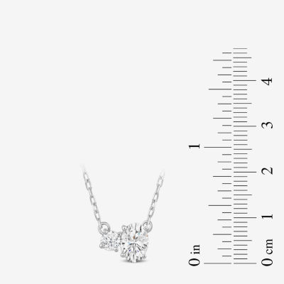 F / Si2) Womens 1/ CT. T.W. Lab Grown White Diamond 10K Gold Pendant Necklace