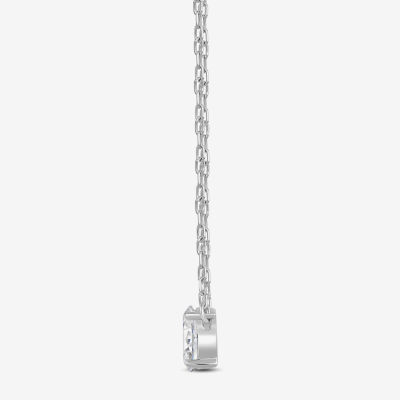 F / Si2) Womens 1/ CT. T.W. Lab Grown White Diamond 10K Gold 18 Inch Pendant Necklace