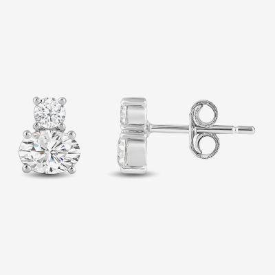 (F / Si2) 1 CT. T.W. Lab Grown White Diamond 10K or 14K Gold 7.2mm Stud Earrings