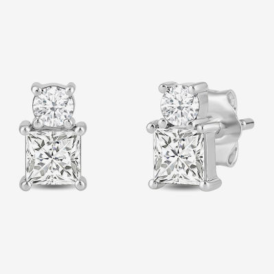 (F / Si2) 1 CT. T.W. Lab Grown White Diamond 10K Gold 7mm Stud Earrings