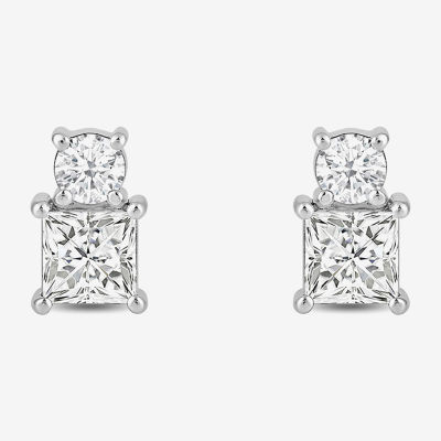 (F / Si2) 1 CT. T.W. Lab Grown White Diamond 10K Gold 7mm Stud Earrings