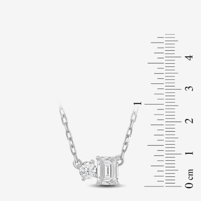 F / Si2) Womens 1/ CT. T.W. Lab Grown White Diamond 10K Gold Pendant Necklace