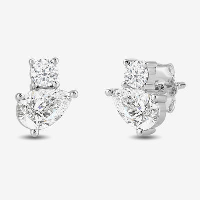 (F / Si2) 1 CT. T.W. Lab Grown White Diamond 10K Gold 8.2mm Stud Earrings