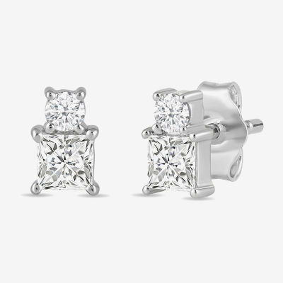 F / Si2) 1/2 CT. T.W. Lab Grown White Diamond 10K Gold 5.6mm Stud Earrings