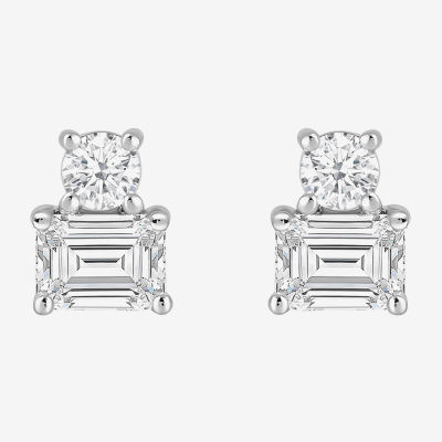 (F / Si2) 1/2 CT. T.W. Lab Grown White Diamond 10K Gold 5.1mm Stud Earrings