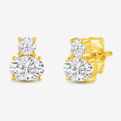 (F / Si2) 1 CT. T.W. Lab Grown White Diamond 10K White Gold 7.2mm Stud Earrings