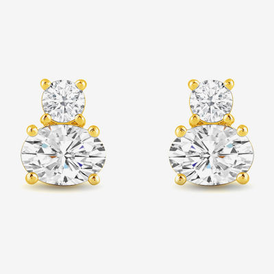 (F / Si2) 1 CT. T.W. Lab Grown White Diamond 10K White Gold 7.2mm Stud Earrings