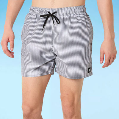 adidas Mens Drawstring Waist Lined Striped Swim Shorts