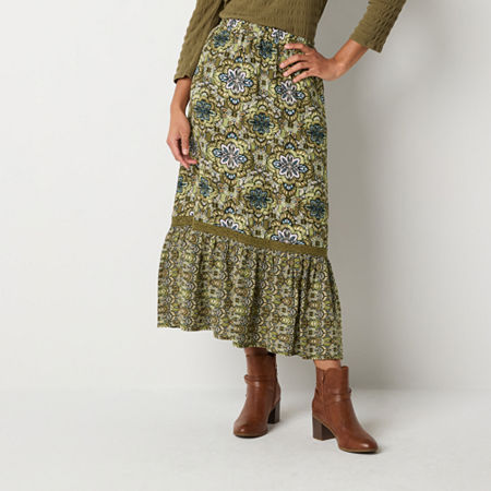 Frye And Co. Womens Mid Rise Maxi Skirt, Medium, Green