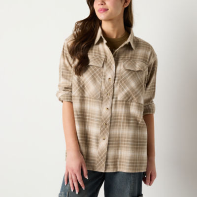 Arizona Juniors Womens Long Sleeve Adaptive Flannel Shirt