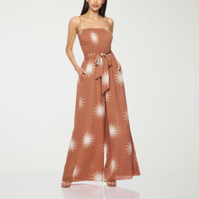 Premier Amour Womens Sleeveless Belted Jumpsuit