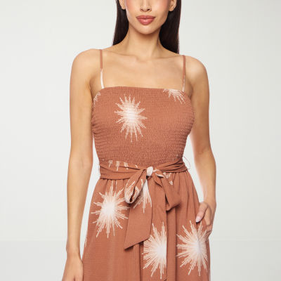Premier Amour Womens Sleeveless Belted Jumpsuit