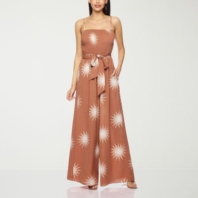 Premier Amour Womens Sleeveless Belted Jumpsuit