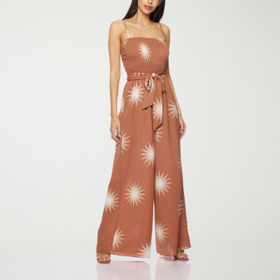 Premier Amour Womens Sleeveless Belted Jumpsuit