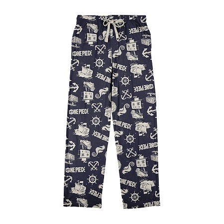 Live Action Maritime Icons Mens Fleece Pajama Pants, Xx-large, Black