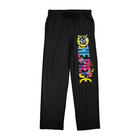 One Piece Live Action Mens Fleece Pajama Pants, X-large, Black