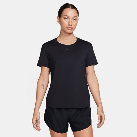 Nike Womens Crew Neck Short Sleeve Quick Dry Active T-Shirt, Medium, Black