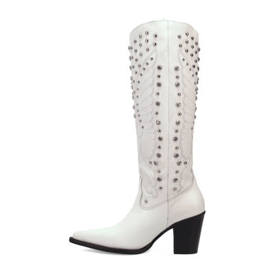 Dingo Womens Diamonds Forever Leather Boot Block Heel Cowboy Boots