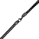 Mens Stainless Steel & Black IP Foxtail Chain