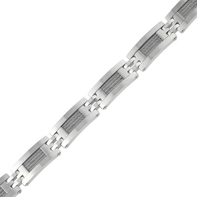 Mens Stainless Steel Cable Link Bracelet