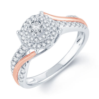 1/2 CT.T.W. Natural Diamond 14K Two-Tone Gold Engagement Ring
