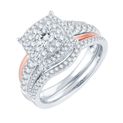 1 CT.T.W. Natural Diamond 14K Two-Tone Gold Engagement Ring