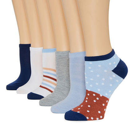 Mixit 6 Pair Low Cut Socks Womens, 4-10 , Blue