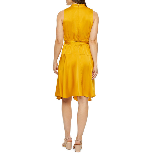 Melonie T Sleeveless High-Low Fit + Flare Dress